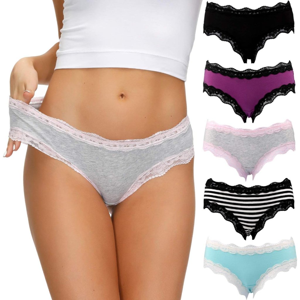 Women’s Underwear Soft Breathable Cotton Brief Ladies Panties 5-Pack